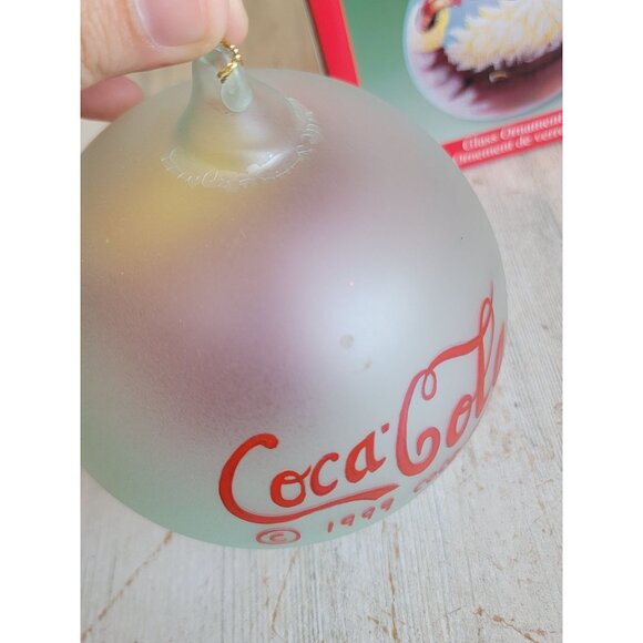 Vintage large Coca-Cola Santa Claus ornament ball Xmas set glass - Picture 10 of 12
